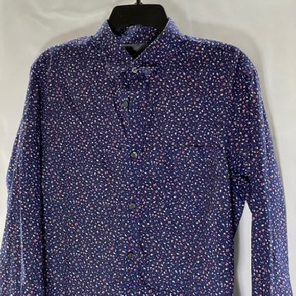 BANANA REPUBLIC Men's Blue Daisy Floral Soft Wash Slim-Fit Button-Up Shirt SZ M - Picture 4 of 13